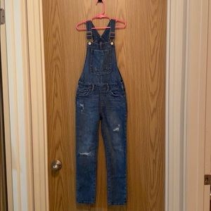 Girls factory destructed overalls